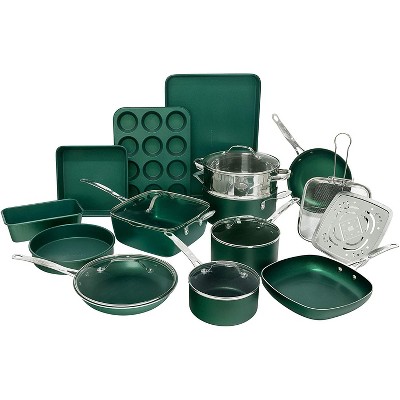 NEW 8 Pcs Non Stick Cookware Set Green Granite Carote Nonstick Pots and Pans  Set