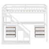 TiramisuBest Twin Loft Bed with Desk & Shelves, White, Space-Saving Wooden Loft Bed for Kids, Study & Play - 4 of 4