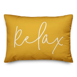 Creative Products Relax Thin Script Yellow 14x20 Indoor / Outdoor Pillow - 1 of 4