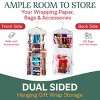 Hastings Home Hanging Dual-Sided Wrapping Paper Storage and Organizer With Clear Compartments - White - 2 of 4
