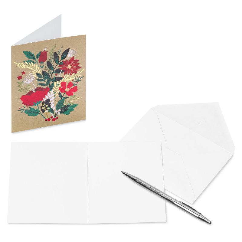 10ct Winter Floral Blank Christmas Cards, 4 of 8