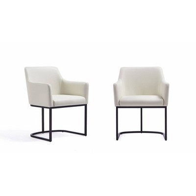 Set of 2 Serena Modern Leatherette Upholstered Dining Armchairs - Manhattan Comfort