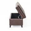 CAVINAS Entryway Bench Cushioned Shoe Storage Bench Modern Bench for Bedroom End of Bed for Entrance, Living Room, Brown - 2 of 4