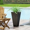 Syemin Outdoor Planters with Classic Design, Flower Planter Pot for Garden, Courtyard, Patio, Brown，13"*13"*24.75" - 2 of 4