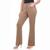 Rekkuna Women's Pull-On Bootcut Work Pants – Mid-Rise Stretch Office Slacks with Front Pockets and Belt Loops - 2 of 4