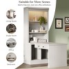 Tall Hutch Desk with Bookshelf and LED Lighting Solid Wood Frame for Home Office 83in -3irtyhousy - 2 of 4