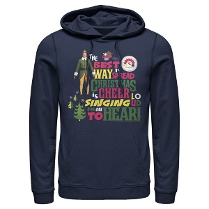 Men's Elf Christmas Cheer Loud Singing Pull Over Hoodie - 1 of 4