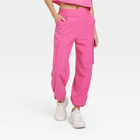 Women's Cinch Hem Woven Cargo Pants - Joylab™ Pink S : Target