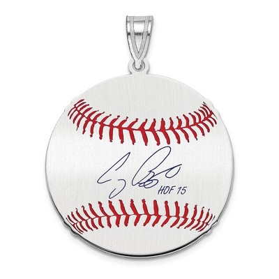 Black Bow Jewelry Sterling Silver Craig Biggio Signature MD Enamel Baseball Pendant