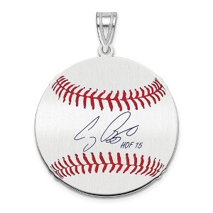 Black Bow Jewelry Sterling Silver Craig Biggio Signature MD Enamel Baseball Pendant - 1 of 4