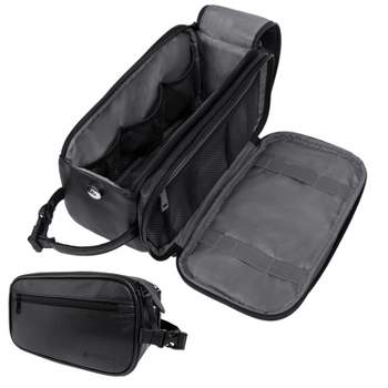 PAVILIA Toiletry Bag for Men, Travel Essentials Shaving Dopp Kit, Water Resistant Cosmetic Makeup Organizer Case