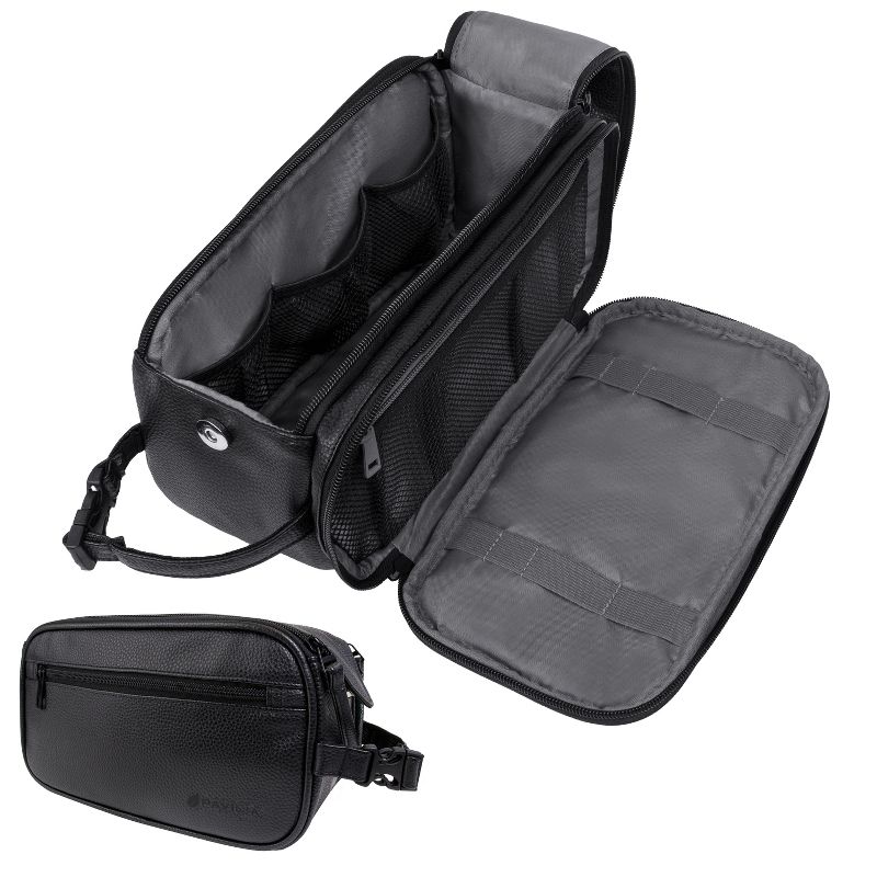 PAVILIA Toiletry Bag for Men, Travel Essentials Shaving Dopp Kit, Water Resistant Cosmetic Makeup Organizer Case, 1 of 8