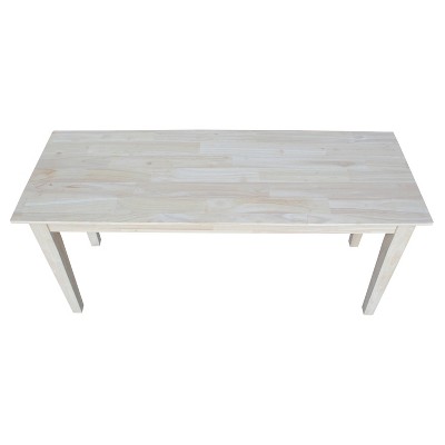 Craftsman Traditional Natural Hardwood Bench - Unfinished