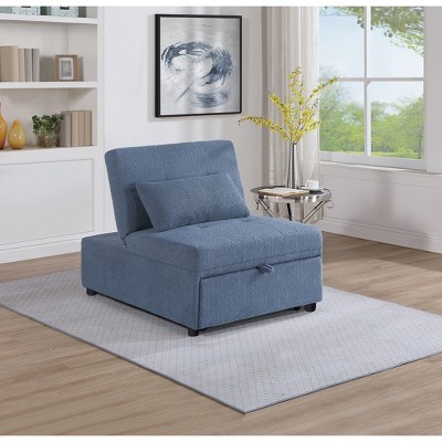 NicBex Convertible Sleeper Chair,Modern Folding Sofa Bed with Contemporary Style,Couches with Pillow for Living Room,Blue Gray