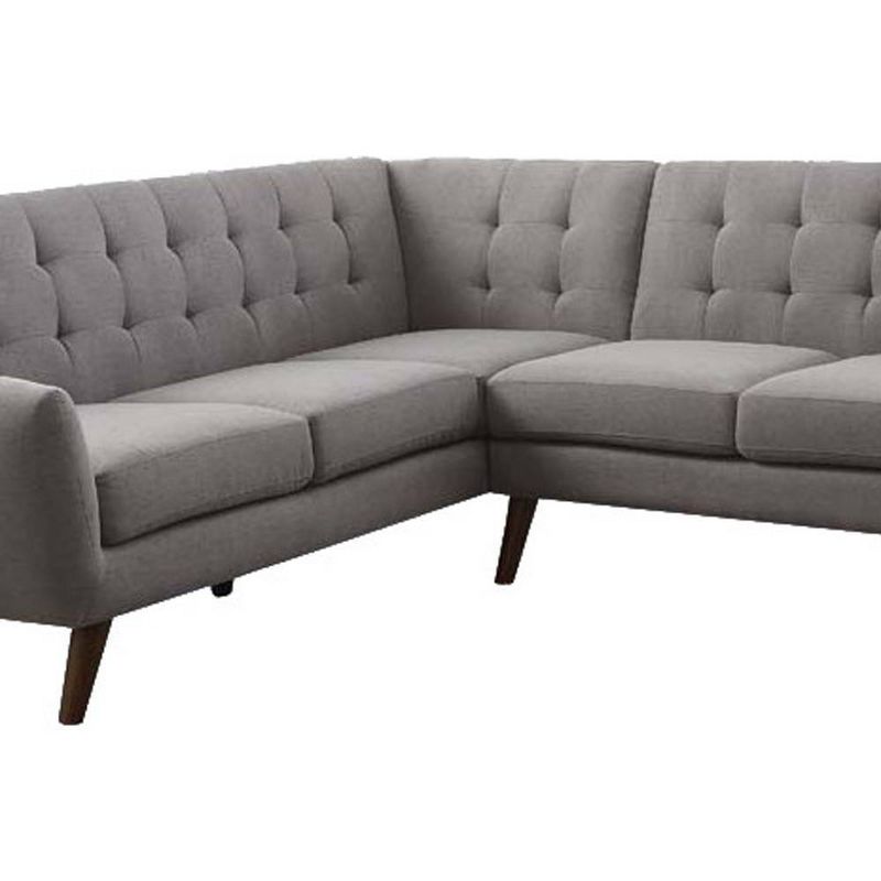 108&#34; Essick Sectional Sofa Light Gray Linen - Acme Furniture, 4 of 8