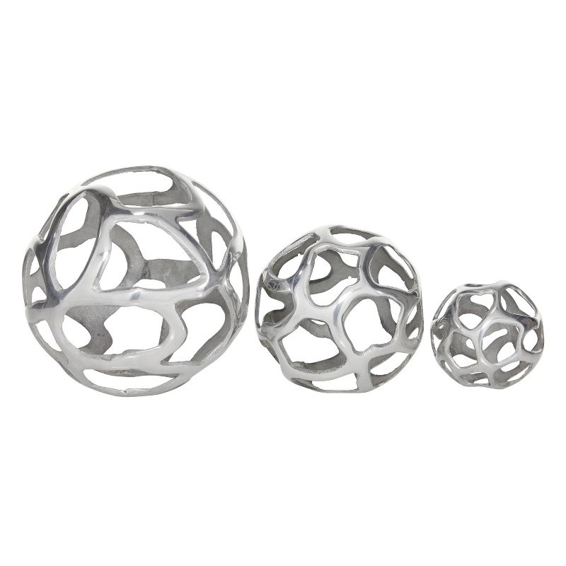 Set of 3 Decorative Aluminum Balls - Olivia & May, 4 of 10