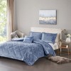 SEVOBAL Bedding Sets, Twin XL Velvet Comforter Set with Diamond Quilting and Decorative Pillow, Blue, 19.68"*12.99"*4.72" - 4 of 4