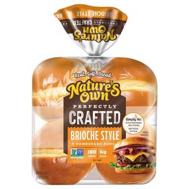 Nature's Own Perfectly Crafted Brioche Hamburger Bun - 18oz