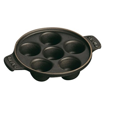 Staub Cast Iron 5.75-inch Escargot Dish with 6 holes - Matte Black