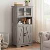 Tall Bathroom Cabinet 50.4"H Bathroom Storage Cabinet with Doors and Adjustable Shelves Kitchen Pantry Cabinet Living Room Cupboard - 4 of 4