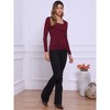 INSPIRE CHIC Women's Square Neck Long Sleeve Casual Basic Shirt - 4 of 4