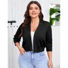 Womens Plus Size 3/4 Sleeve Cropped Cardigan Shrug Lightweight Open Front Knit Sweater - 2 of 4