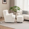 360° Velvet Swivel Chair,Velvet Accent Chair with Ottoman,Oversized Accent Barrel Armchair with Pillow,Sofa Chair with Lounge Seat-Cuddlewood - 3 of 4