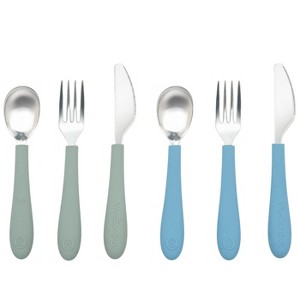 WeeSprout Kids Stainless Steel Utensils Set - Premium 18/8 Grade Silverware Kit - 2 Spoons, 2 Forks, 2 Knives - 1 of 4
