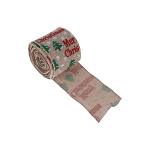 Unique Bargains Gift Wrap Ribbons Faux Linen Multicolor 179.13"x2.56" 1 Pc - 1 of 4