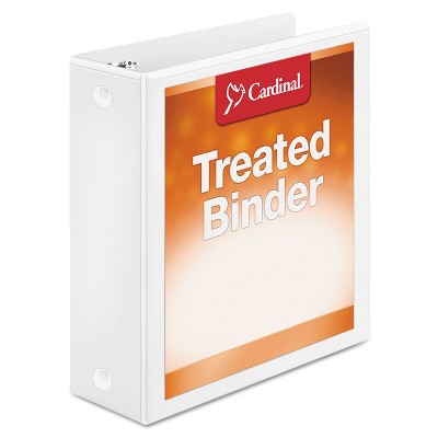 Cardinal Treated Binder ClearVue Locking Round Ring Binder 3" Cap 11 x 8 1/2 White 32230