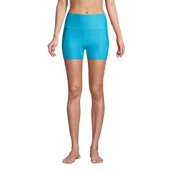 Lands' End Women's Chlorine Resistant High Waisted 6" Bike Swim Shorts with UPF 50