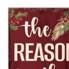 HomeRoots 72" Red Solid Wood Reason For The Season Christmas Wreath Porch Sign - 4 of 4