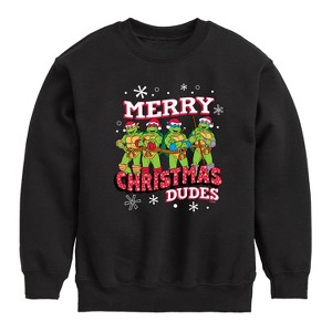 Boys' - Teenage Mutant Ninja Turtles - Merry Christmas Dude Graphic Long Sleeve Fleece Sweatshirt - 1 of 4