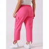 Agnes Orinda Women's Plus Size Drawstring Elastic Waist Cargo Pants with Pockets - 4 of 4
