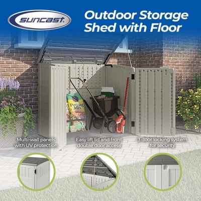 Suncast 34 Cu Ft Vanilla Resin Horizontal Storage Shed