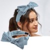 Unique Bargains Women's Double Bow Knot Fashion Stripe Pattern Headband 1.34 Inch Wide 1 Pc - 2 of 4
