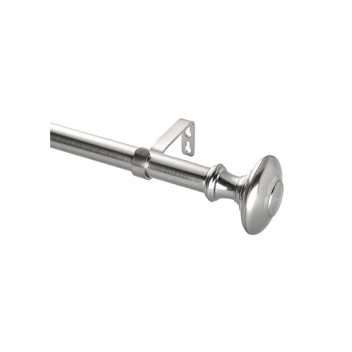 Drapery Single Rod Set Finials Traditional Brushed Nickel - Lumi Home Furnishings - thumbnail 2