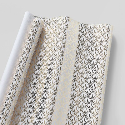 Formal Pattern Gift Wrap Gold/White - Wondershop™