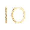 GILDED  1/2 cttw Lab Diamond 14KT Gold Plated Sterling Silver Hoop Earrings, Hinged Diamond Hoops for Women – Elegant Gold Hoops Jewelry - 3 of 4