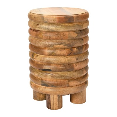 Storied Home Dossier Vintage Solid Wood End Accent Table