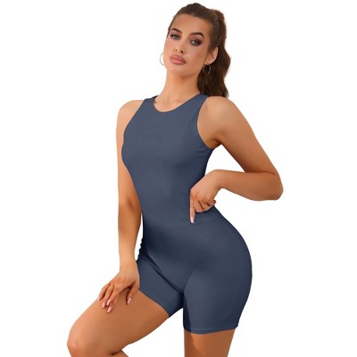 Allegra K Women's Halloween's Sleeveless Short Slim Fit High Neck Workout Body Shapers