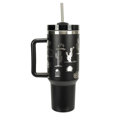 Elanze Designs Succulent Cactus Desert Plant 40 oz. Stainless Steel, Large Water Bottle Coffee Mug, Spill & Leak Resistant, Thermal Travel Tumbler