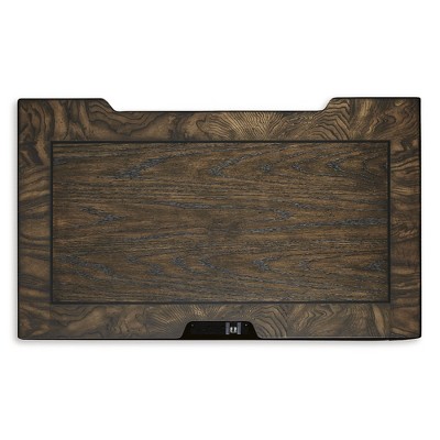 Maylee Traditional Brown 2-Drawer Nightstand with USB Ports