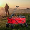 FURNIinspire Outdoor Serving Carts Park Garden Cart Tool Customized Color Folding Camping Trolley Outdoor Picnic Beach Wagon, Red, 37.8"*21.2"*34.45" - 2 of 4