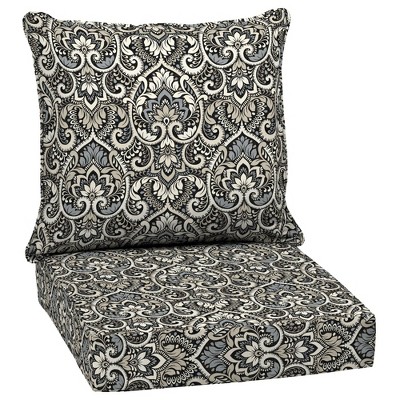 Arden Selections Outdoor Deep Seat Set Black Auora Damask