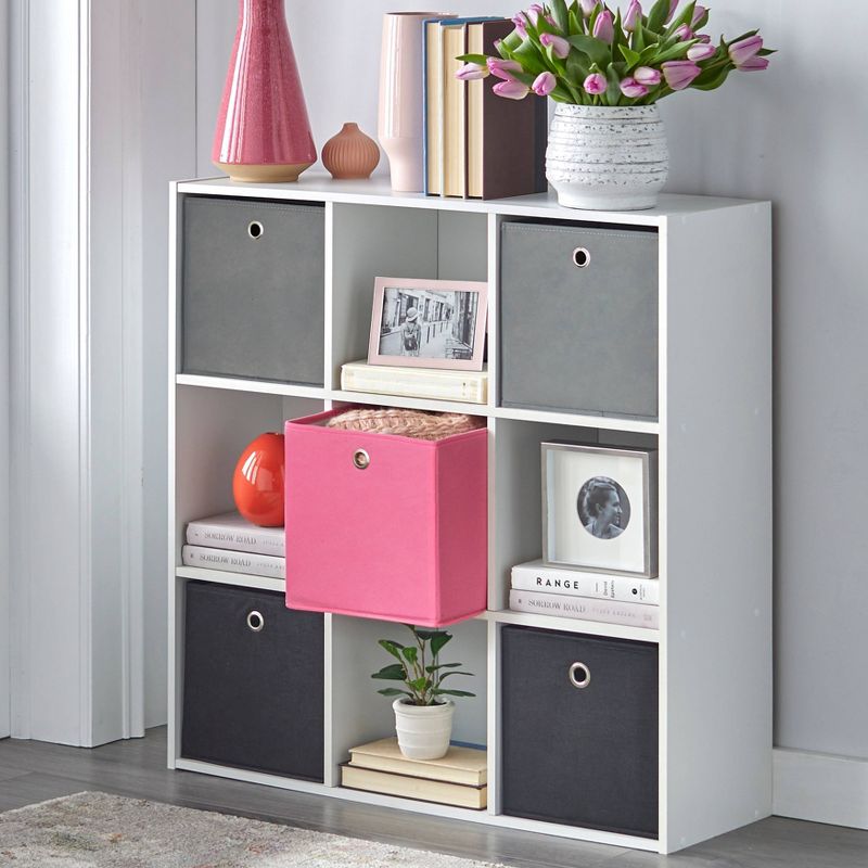 7.5" Utility Bookcase with 5 Fabric Bins - Buylateral, 4 of 6
