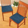 Collections Etc Solid Color Quilted Chair Pads - Set of 2 - 2 of 3