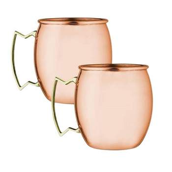 Set of 2 Modern Home Authentic 100% Solid Copper Moscow Mule Mug - Handmade in India
