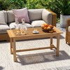 Tangkula 36"Patio Coffee Table Solid Wood Coffee Table w/ Slatted Tabletop Natural - 4 of 4