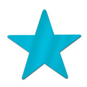 Beistle 5" Foil Star Cutouts Turquoise 21/Pack 55837-T - 1 of 1